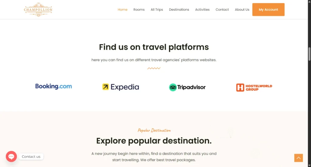 Champollion Hostel – Booking Website